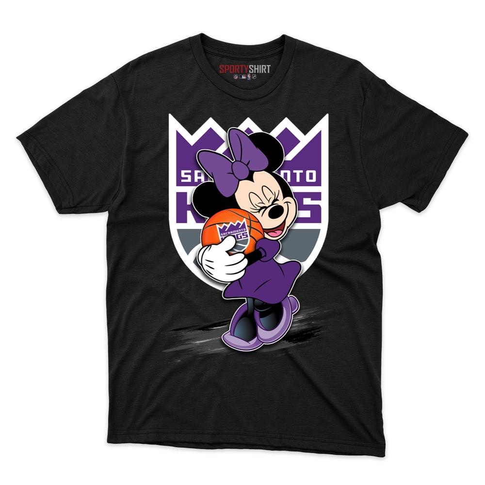 Sacramento Kings Minnie Mouse Unisex Shirt, Disney Cartoon Crossover Cotton Graphic Tee, Game Day Fan Gift