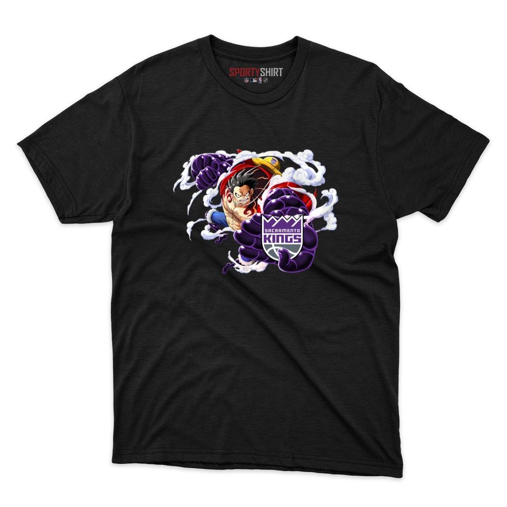 Sacramento Kings Monkey D Luffy Gear One Piece Unisex Shirt, Anime Crossover Cotton Graphic Tee, Fan Gift