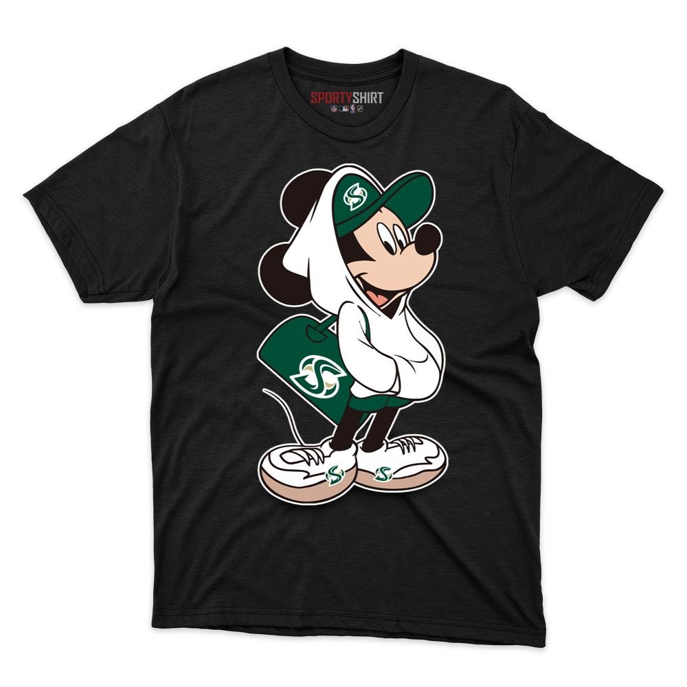 Sacramento State Hornets Meets Mickey Mouse Unisex Shirt, Disney Cartoon Cotton Graphic Tee, Game Day Gift