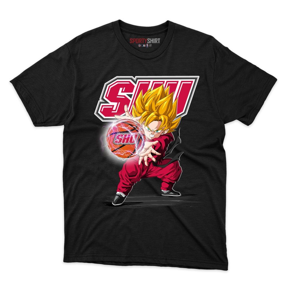 Sacred Heart Pioneers Goku Dragon Ball Z Unisex Shirt, Anime Crossover Cotton Graphic Tee, Game Day Fan Gift