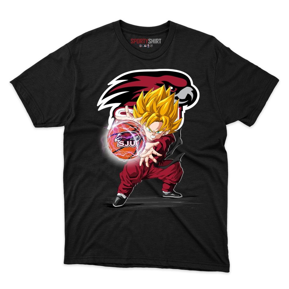 Saint Joseph's Hawks Goku Dragon Ball Z Unisex Shirt, Anime Crossover Cotton Graphic Tee, Game Day Fan Gift