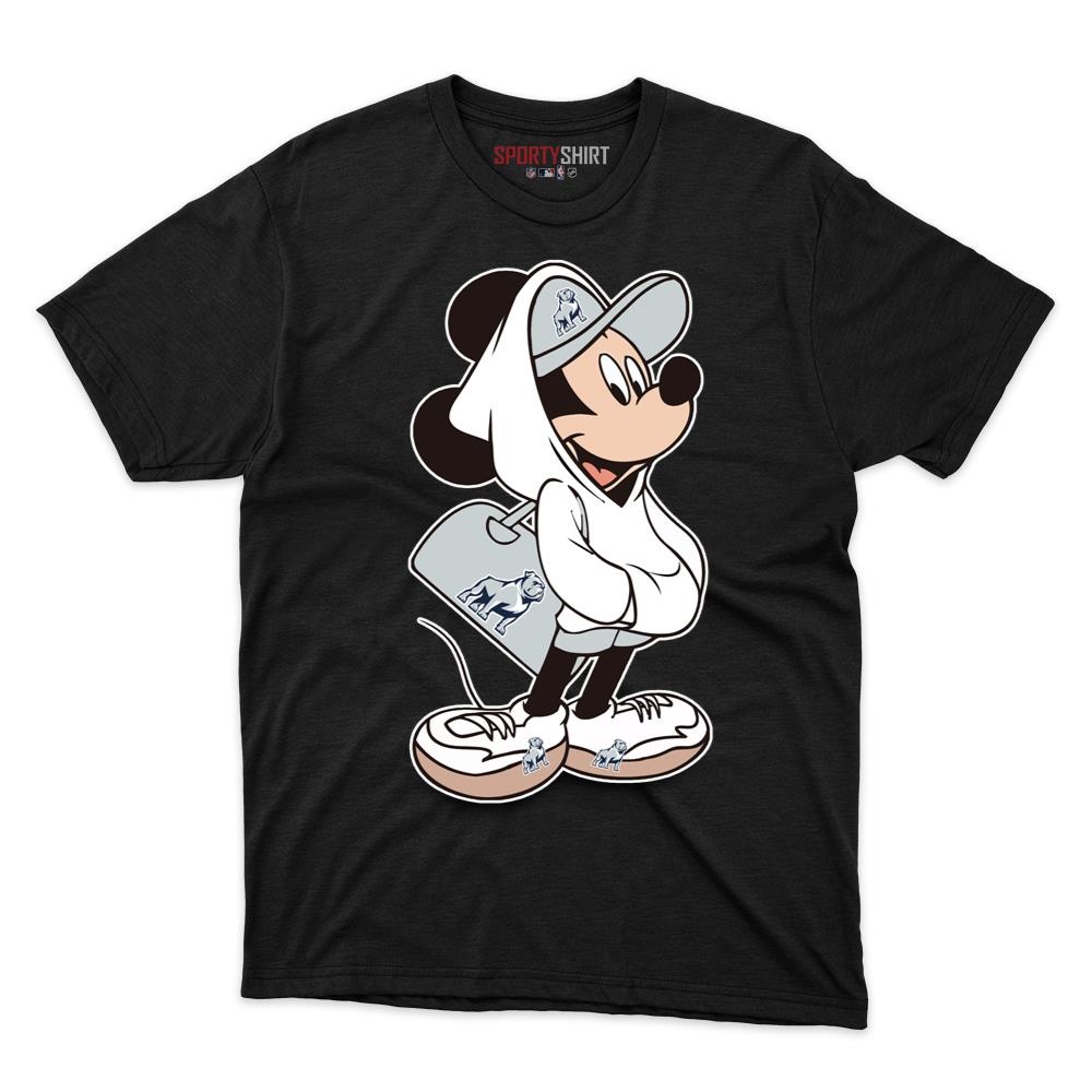 Samford Bulldogs Meets Mickey Mouse Unisex Shirt, Disney Cartoon Crossover Cotton Graphic Tee, Game Day Gift