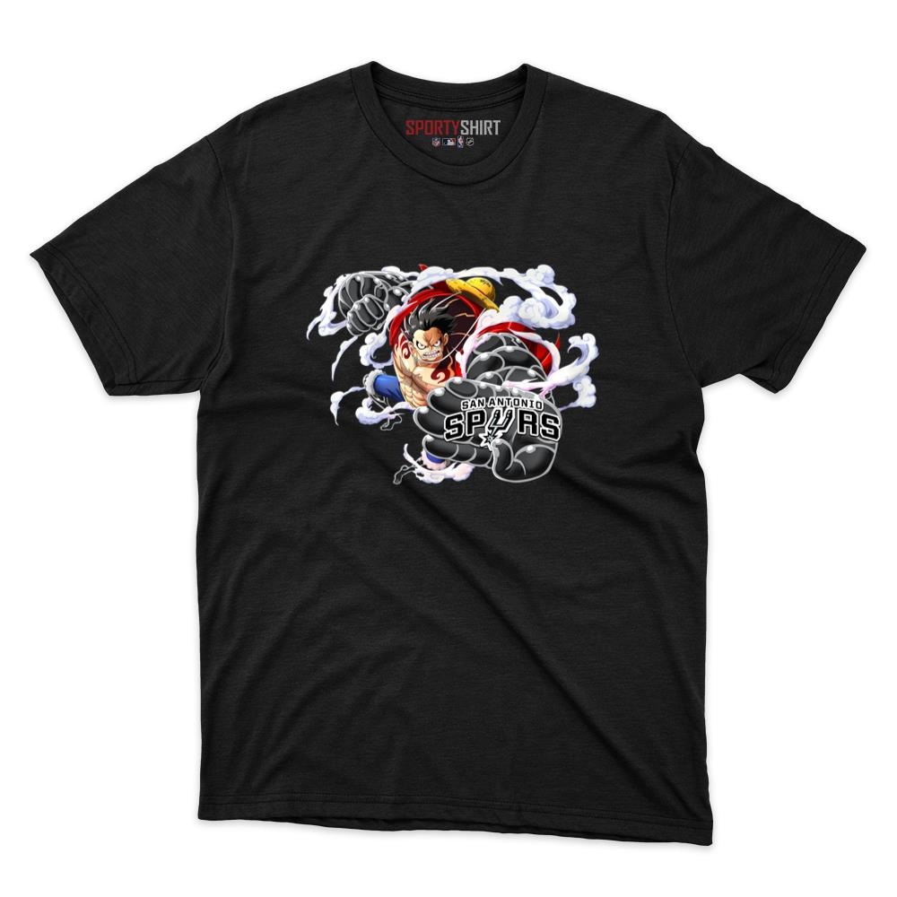 San Antonio Spurs Monkey D Luffy Gear One Piece Unisex Shirt, Anime Crossover Cotton Graphic Tee, Fan Gift