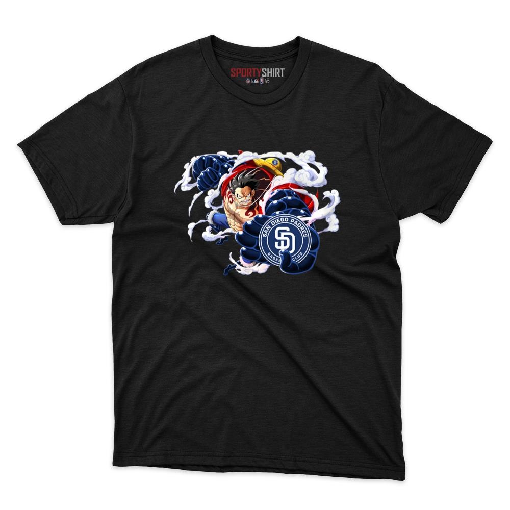 San Diego Padres Monkey D Luffy Gear One Piece Unisex Shirt, Anime Crossover Cotton Graphic Tee, Fan Gift