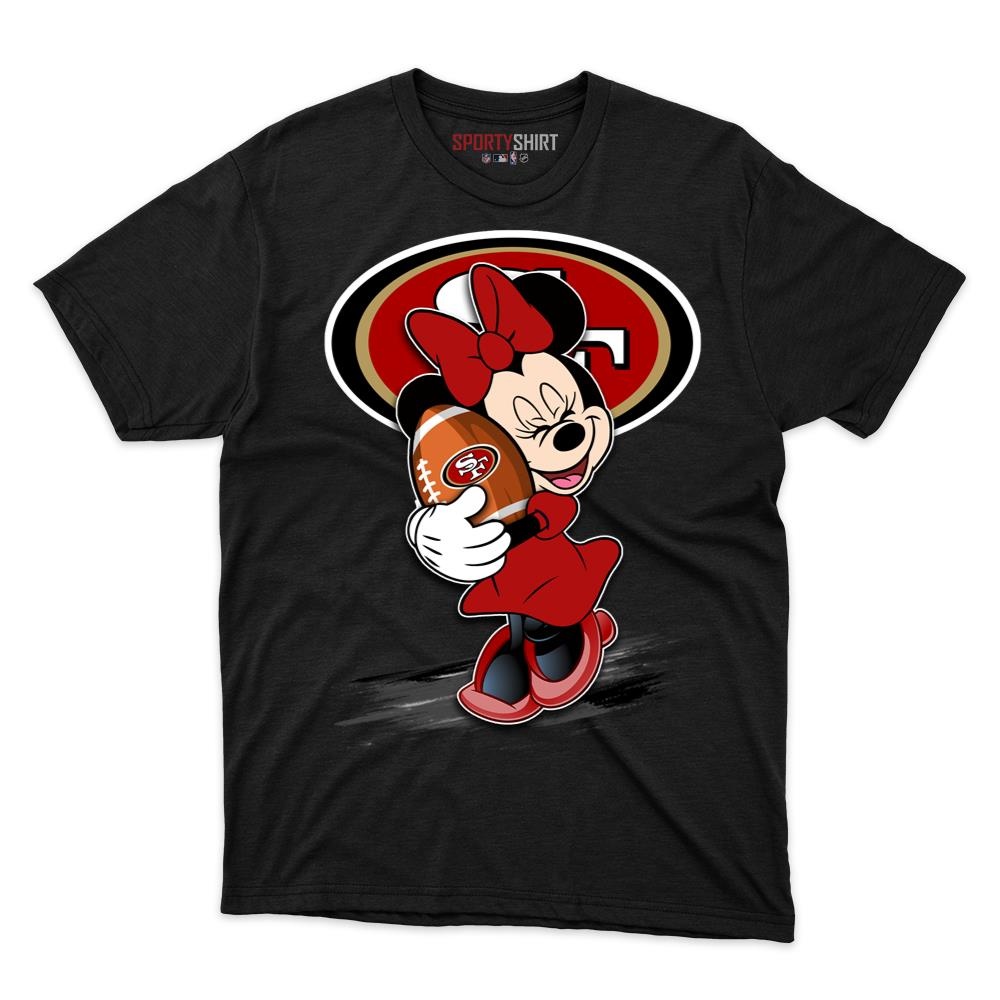 San Francisco 49ers Minnie Mouse Disney Cartoon Unisex Cotton Graphic Tee, Fan Shirt for Game Day