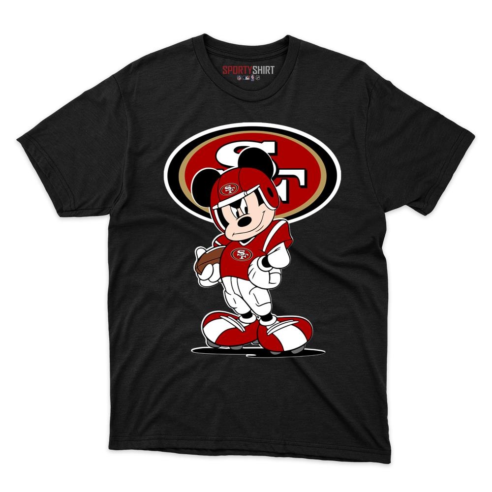 San Francisco 49ers Cartoon Mouse Player Unisex Cotton Graphic Tee, Sports Fan Shirt for Game Day