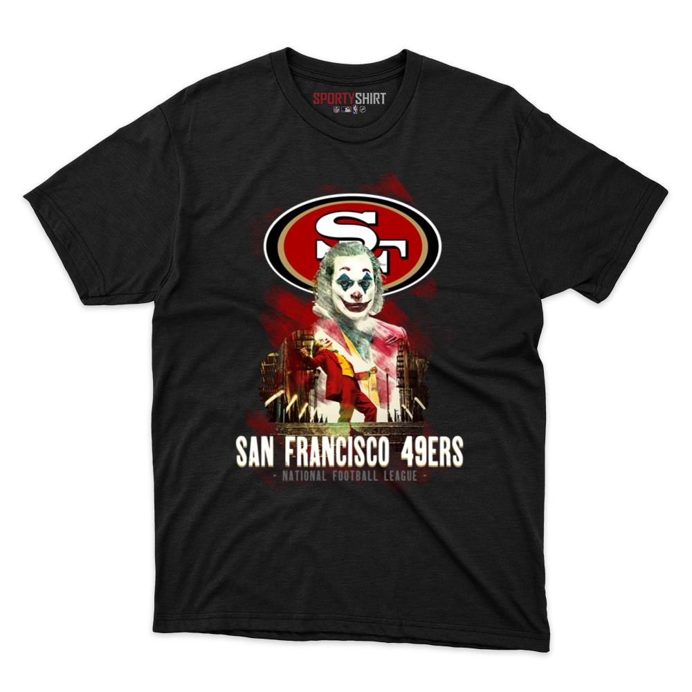 San Francisco 49ers Put On A Happy Face Joker Unisex Cotton Graphic Tee, Funny Fan Shirt for Game Day