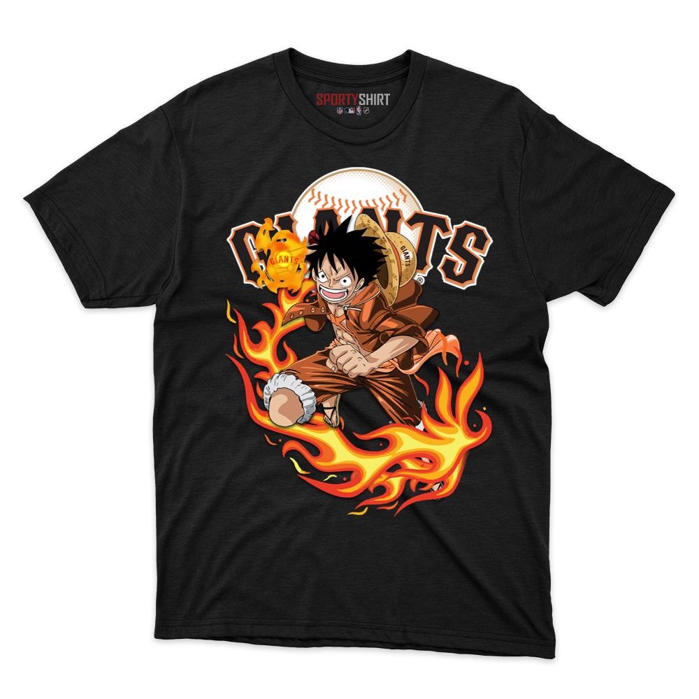 San Francisco Giants Luffy One Piece Pirate Anime Unisex Cotton Graphic Tee, Fan Shirt for Game Day