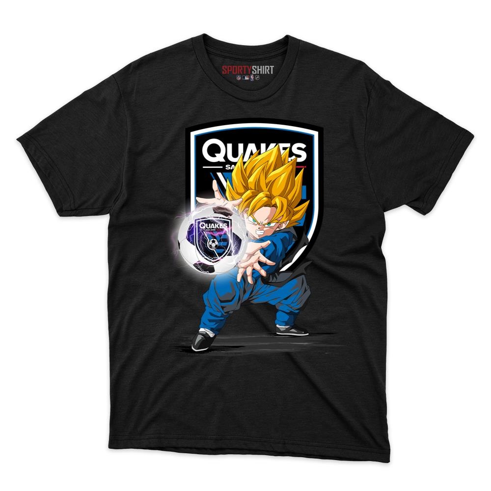 San Jose Earthquakes MLS Goku Dragon Ball Z Anime Unisex Cotton Graphic Tee, Soccer Fan Shirt