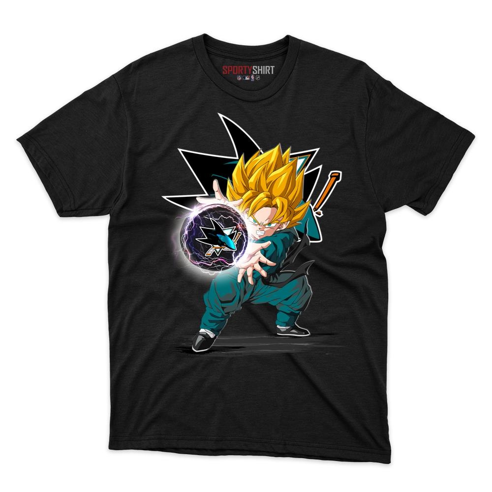 San Jose Sharks Goku Dragon Ball Z Anime Unisex Cotton Graphic Tee, Fan Shirt for Game Day