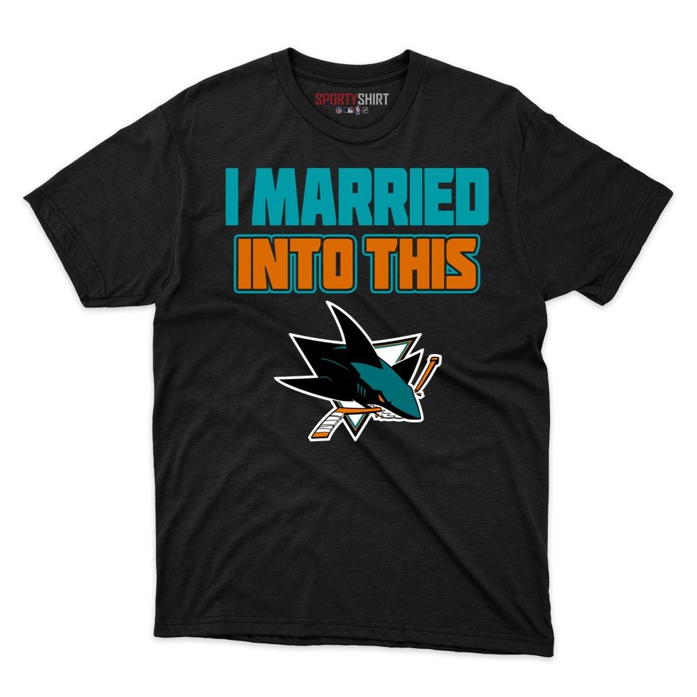 San Jose Sharks I Married Into This Unisex Cotton Graphic Tee, Funny Fan Shirt Gift for In-Laws