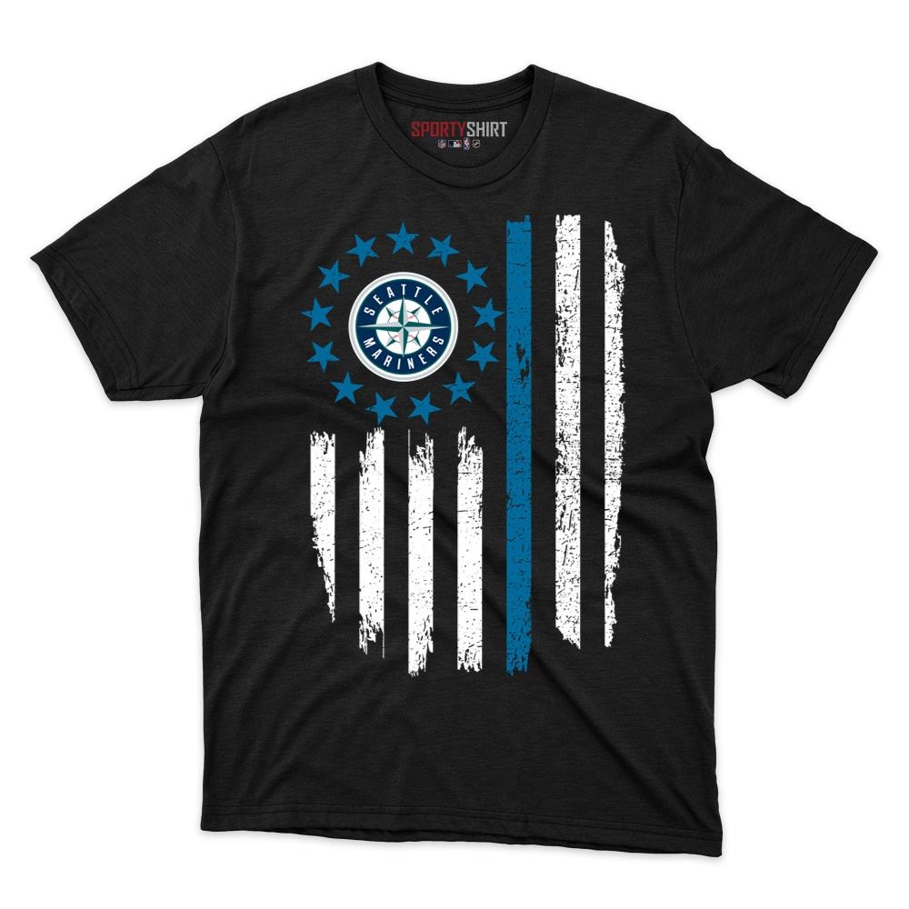 Seattle Mariners Betsy Ross Flag Patriotic Unisex Cotton Graphic Tee, Fan Shirt for Game Day
