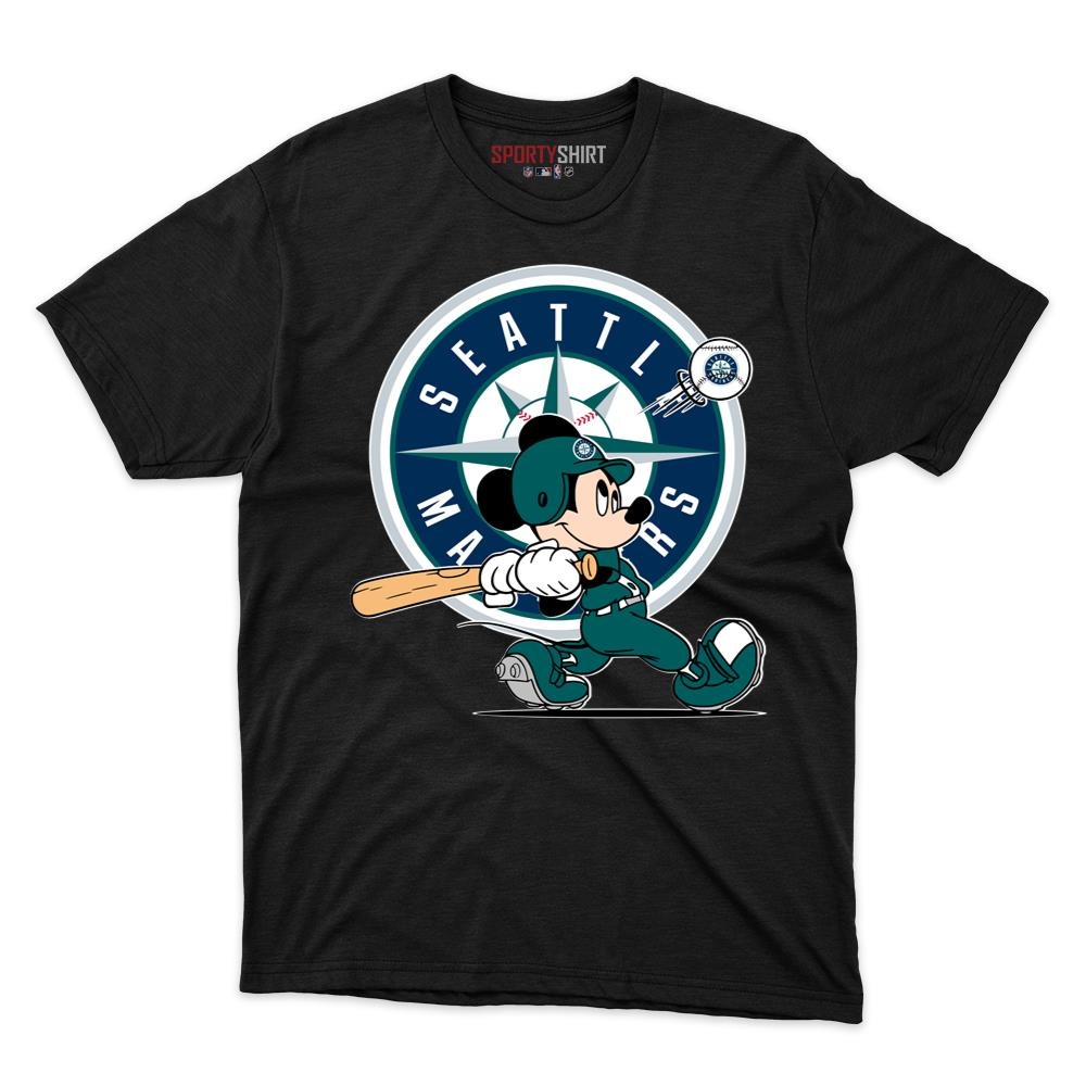 Seattle Mariners Cartoon Mouse Player Unisex Cotton Graphic Tee, Sports Fan Shirt for Game Day