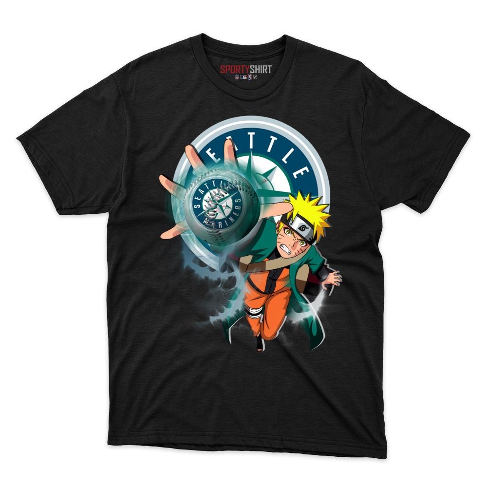 Seattle Mariners Naruto Uzumaki Ninja Anime Unisex Cotton Graphic Tee, Fan Shirt for Game Day