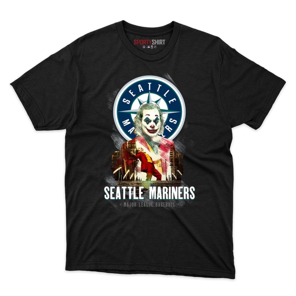 Seattle Mariners Put On A Happy Face Joker Unisex Cotton Graphic Tee, Funny Fan Shirt for Game Day