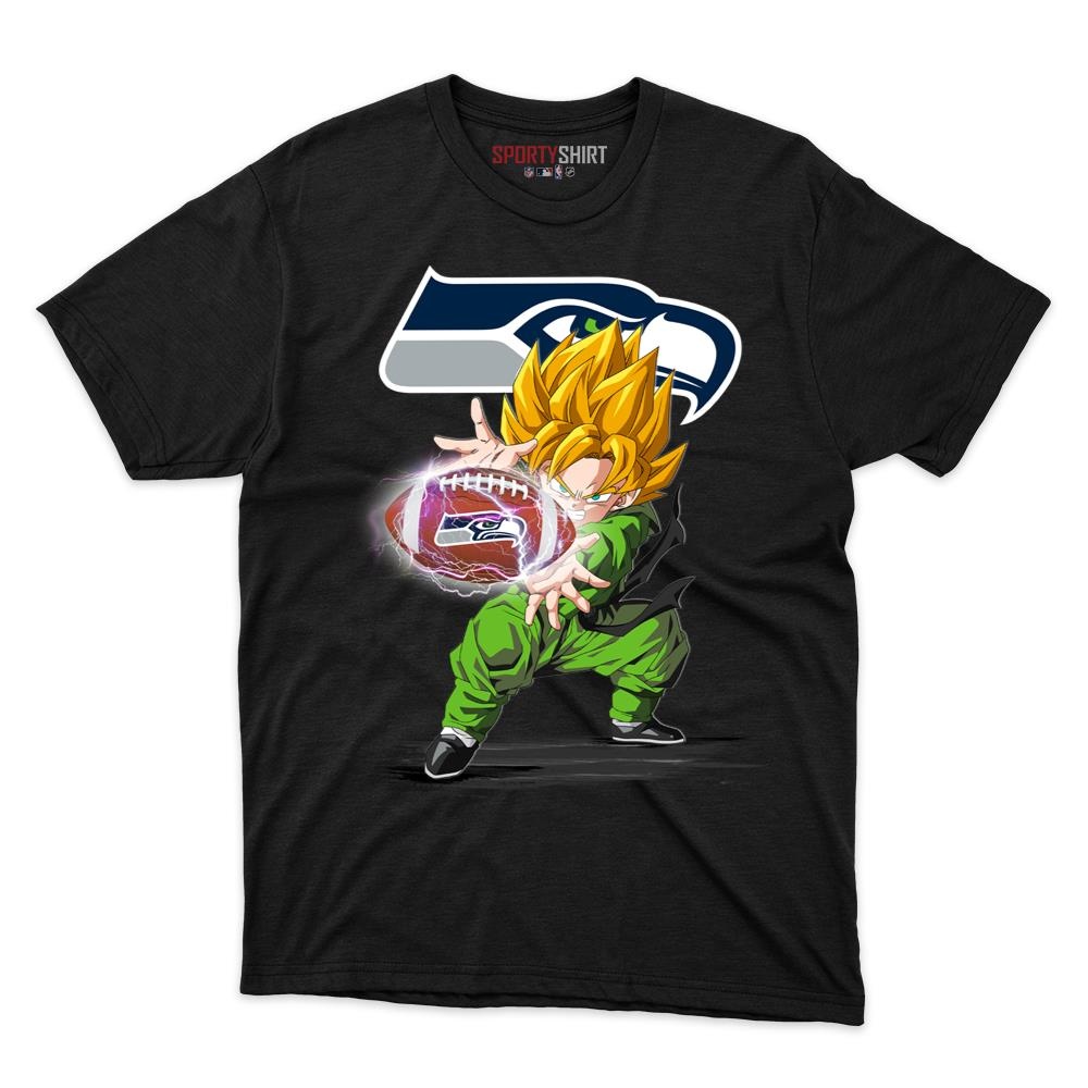 Seattle Seahawks Goku Dragon Ball Z Anime Unisex Cotton Graphic Tee, Fan Shirt for Game Day