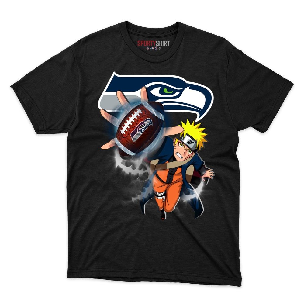 Seattle Seahawks Naruto Uzumaki Ninja Anime Unisex Cotton Graphic Tee, Fan Shirt for Game Day