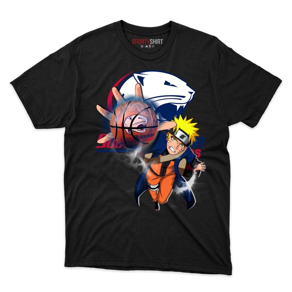 South Alabama Jaguars Naruto Uzumaki Ninja Anime Unisex Cotton Graphic Tee, Fan Shirt for Game Day