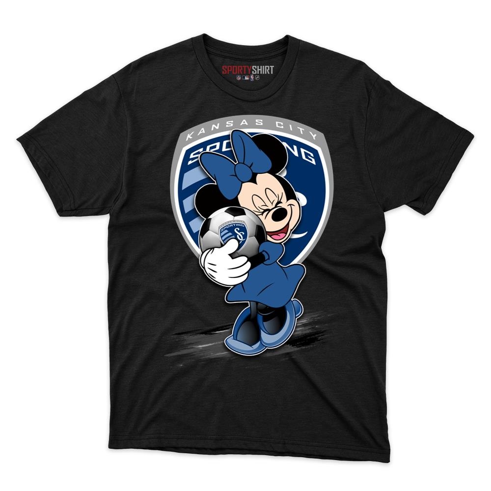 Sporting Kansas City MLS Minnie Mouse Unisex Cotton Graphic Tee, Disney Cartoon Shirt, Game Day Gift - photo 1