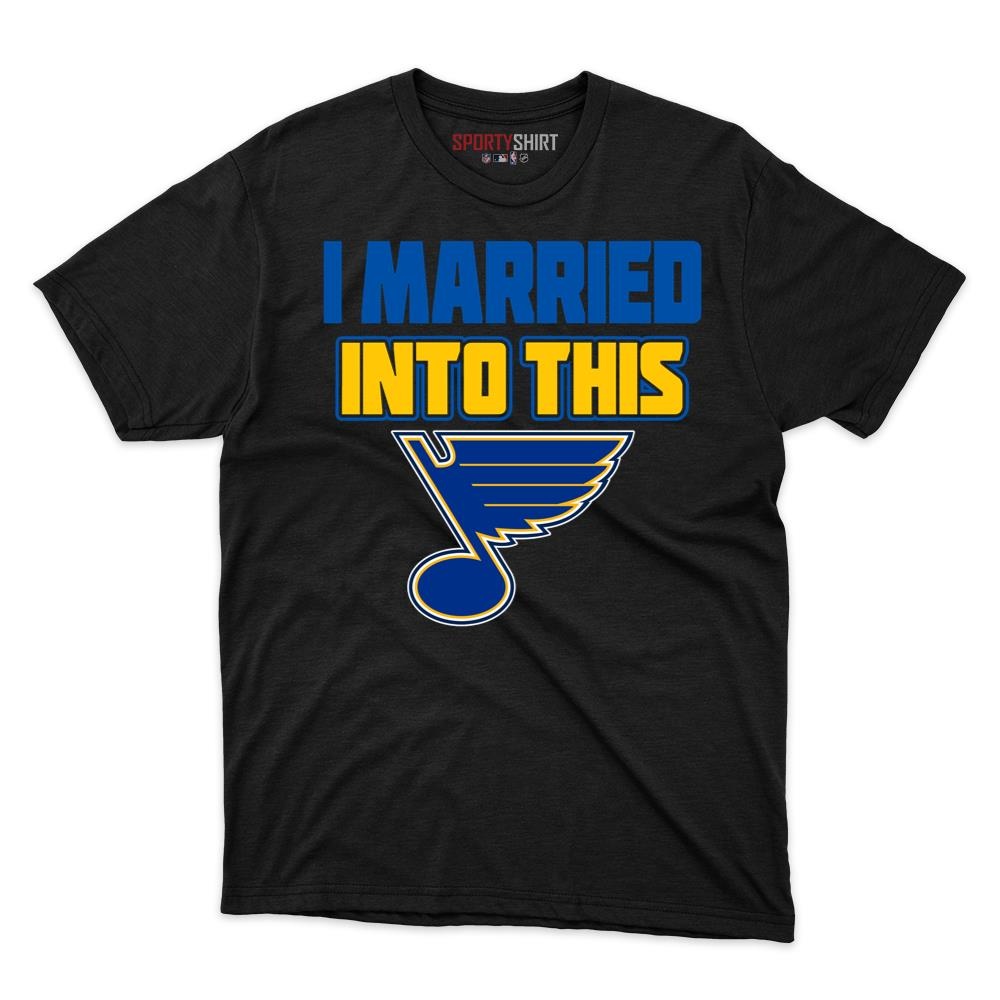 St Louis Blues I Married Into This Unisex Cotton Graphic Tee, Funny Hockey Fan Shirt, Gift for In-Laws