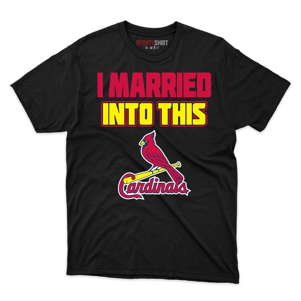 St Louis Cardinals I Married Into This Unisex Cotton Graphic Tee, Funny Baseball Fan Shirt, Gift for In-Laws
