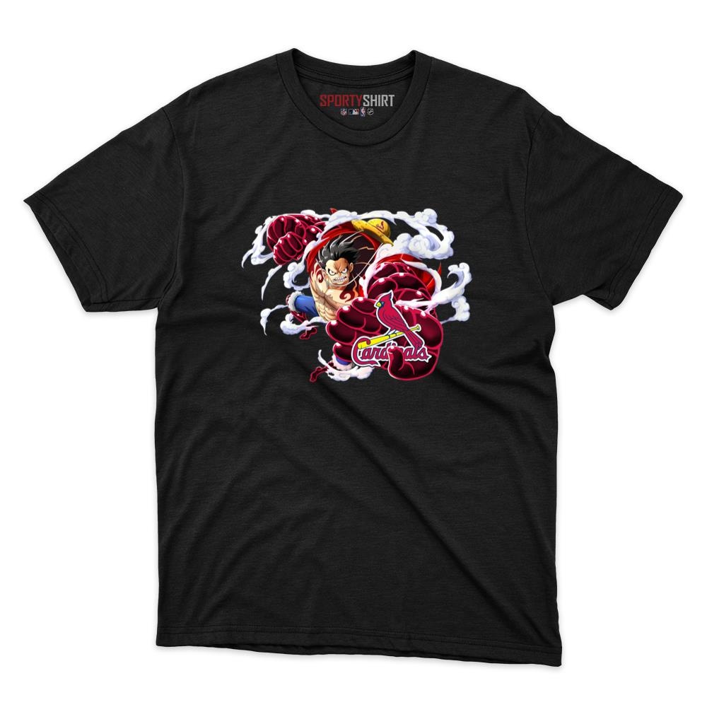 St Louis Cardinals Monkey D Luffy Gear One Piece Unisex Cotton Graphic Tee, Anime Shirt, Game Day Gift