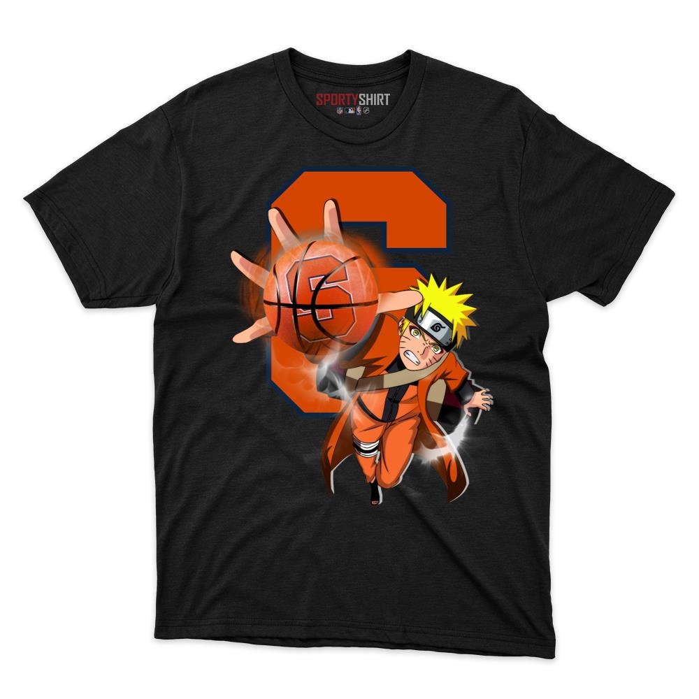 Syracuse Orange Naruto Unisex Cotton Graphic Tee, Anime Ninja Crossover Shirt for Game Day Fans