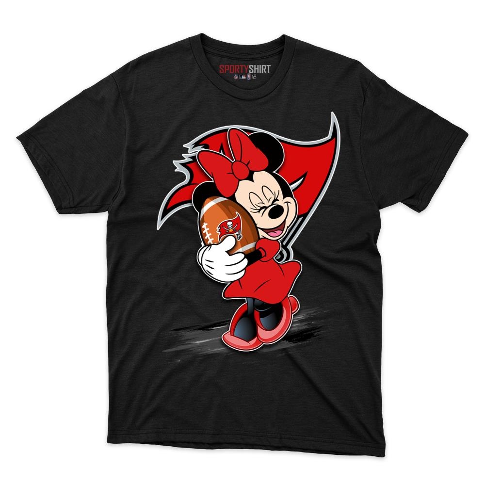 Tampa Bay Buccaneers Minnie Mouse Unisex Cotton Graphic Tee, Disney Cartoon Shirt, Game Day Fan Gift