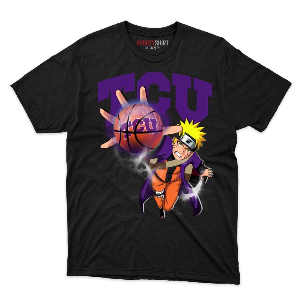 TCU Horned Frogs Naruto Unisex Cotton Graphic Tee, Anime Ninja Crossover Shirt for Game Day Fans