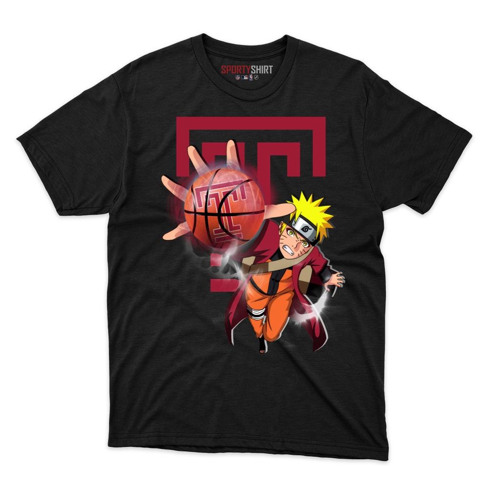 Temple Owls Naruto Unisex Cotton Graphic Tee, Anime Ninja Crossover Shirt for Game Day Fans