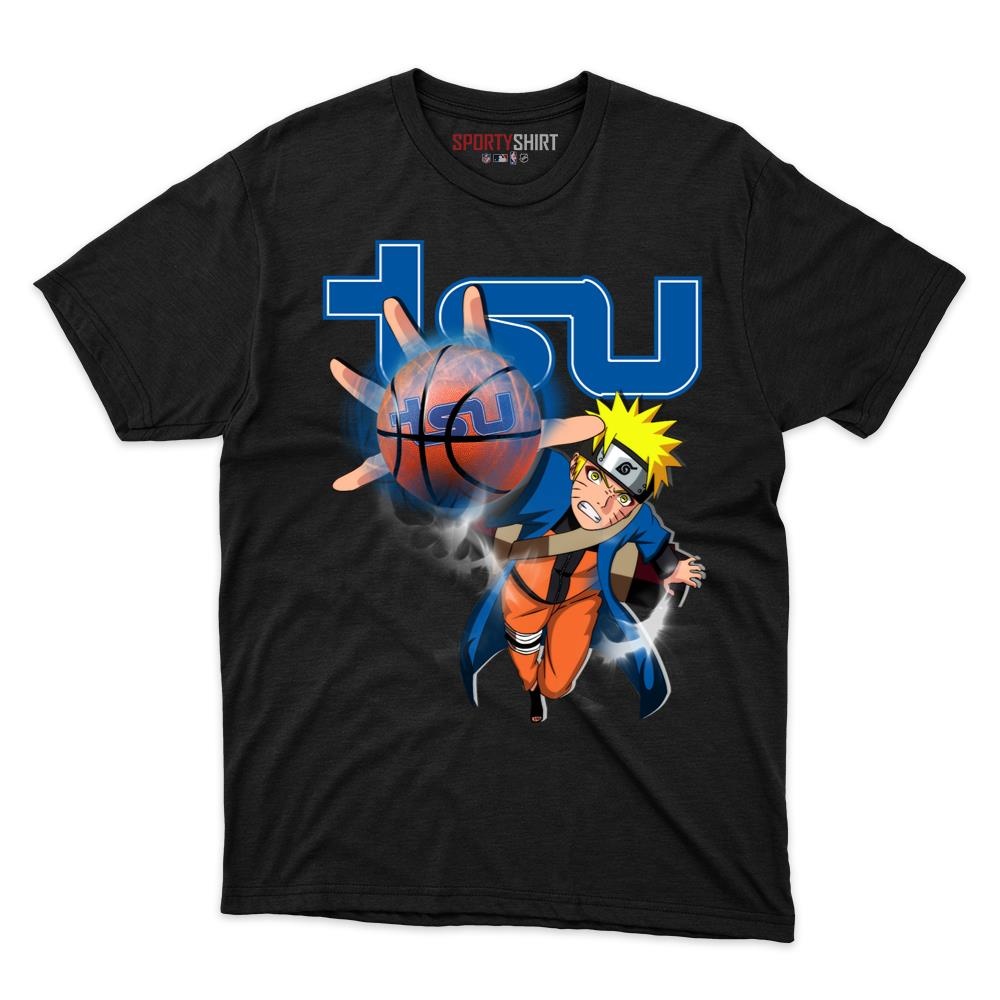 Tennessee State Tigers Naruto Unisex Cotton Graphic Tee, Anime Ninja Crossover Shirt for Game Day Fans