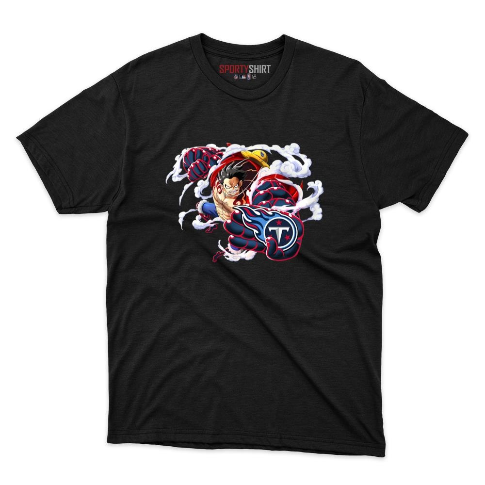 Tennessee Titans Monkey D Luffy Gear One Piece Unisex Cotton Graphic Tee, Anime Shirt, Game Day Fan Gift