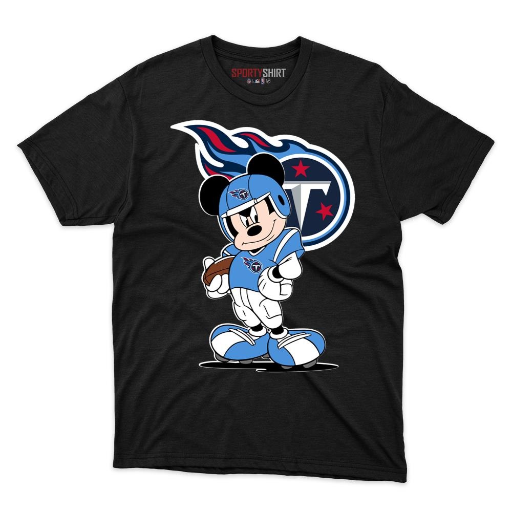 Tennessee Titans Mickey Mouse Player Unisex Cotton Graphic Tee, Disney Cartoon Shirt, Game Day Fan Gift