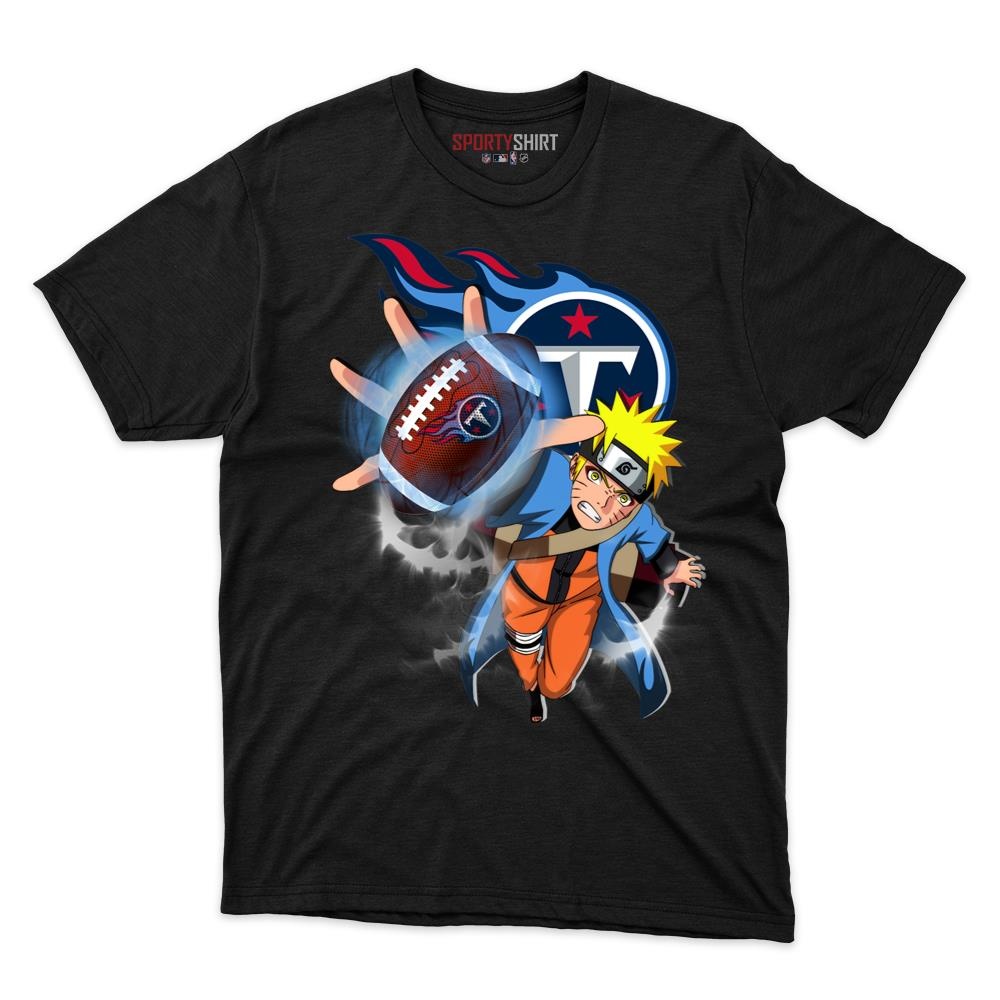 Tennessee Titans Naruto Unisex Cotton Graphic Tee, Anime Ninja Crossover Shirt for Game Day Fans