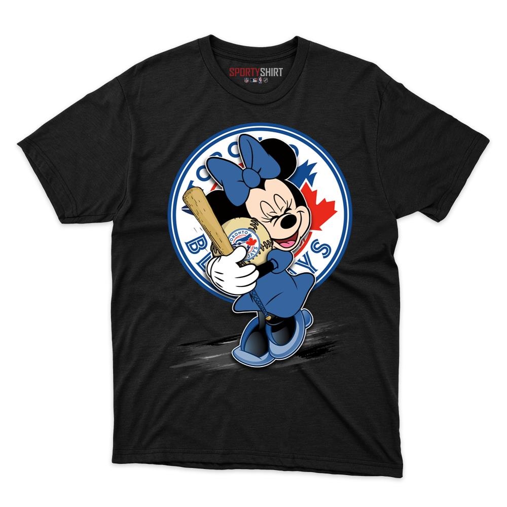 Toronto Blue Jays Minnie Mouse Baseball Shirt, Unisex Cotton Disney Cartoon Graphic Tee, Game Day Gift