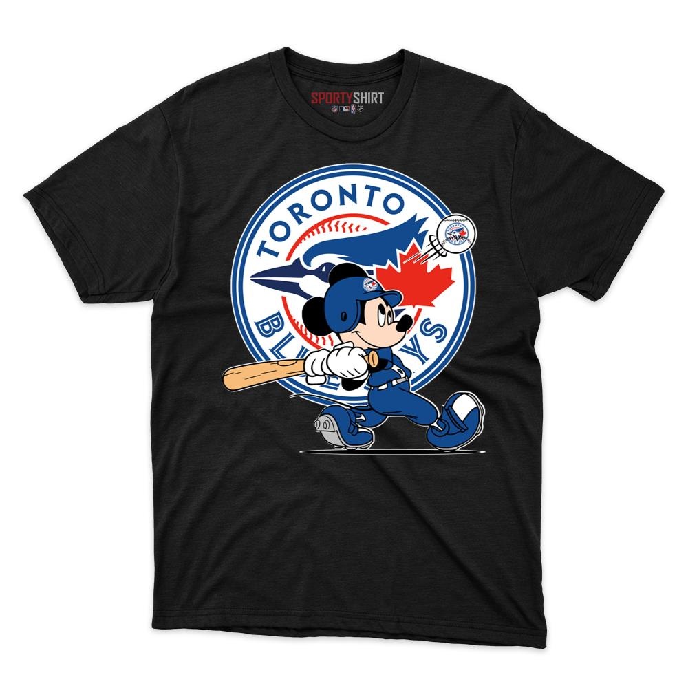 Toronto Blue Jays Mickey Mouse Player Shirt, Unisex Cotton Cartoon Graphic Tee, Baseball Game Day Gift