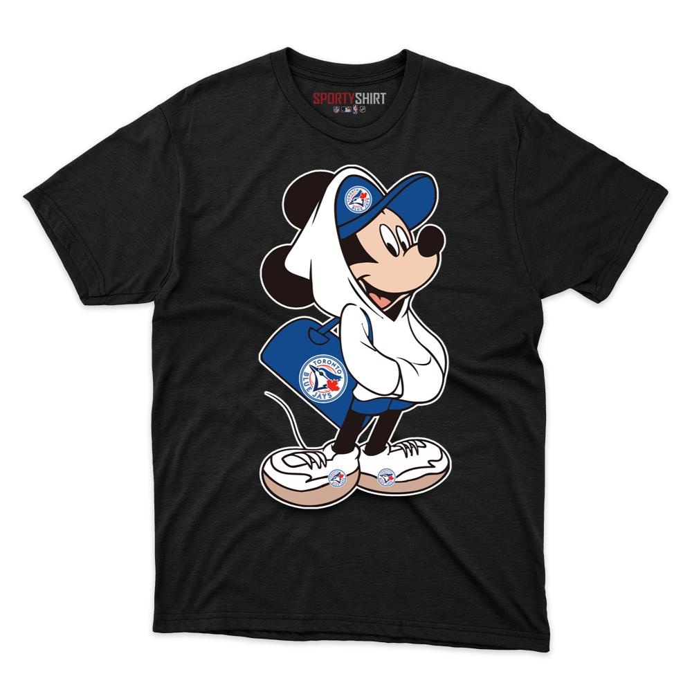 Toronto Blue Jays Mickey Mouse Crossover Shirt, Unisex Cotton Cartoon Disney Graphic Tee, Game Day Gift
