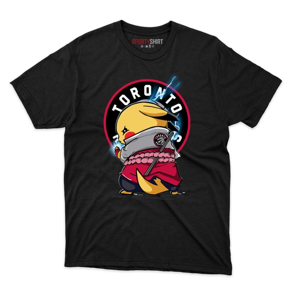 Toronto Raptors Pikachu Meets Sasuke Uchiha Shirt, Unisex Cotton Pokemon Anime Graphic Tee for Fans