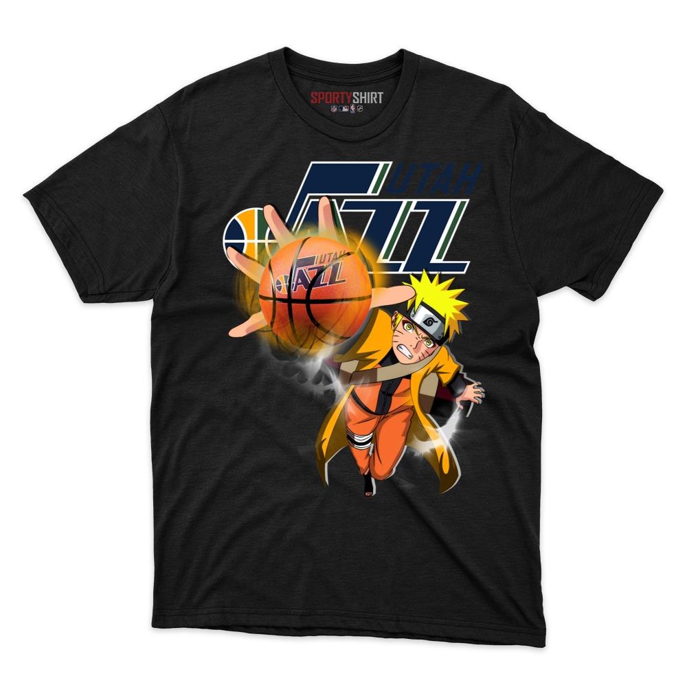 Utah Jazz Naruto Hokage Shirt, Unisex Cotton Anime Ninja Graphic Tee, Basketball Game Day Fan Gift