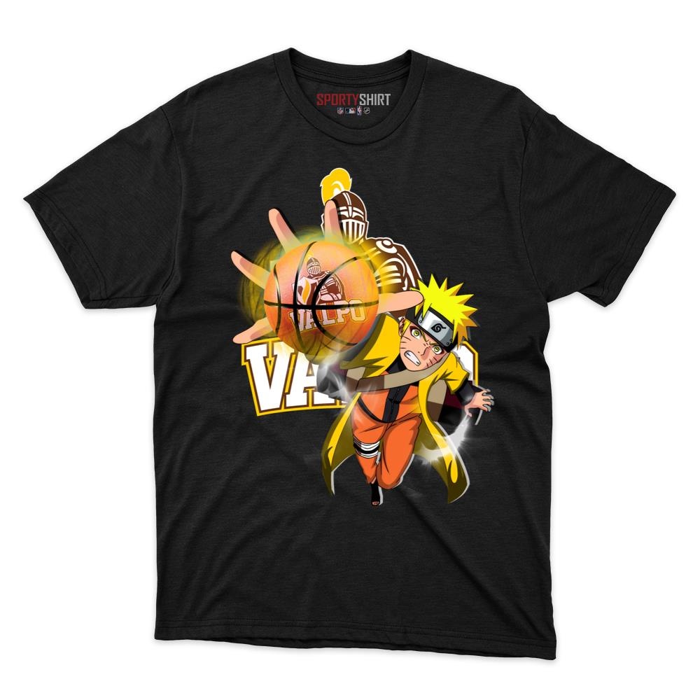 Valparaiso Crusaders Naruto Uzumaki Unisex Cotton Tee, Anime Ninja Crossover Graphic Shirt, Game Day Fan Gift