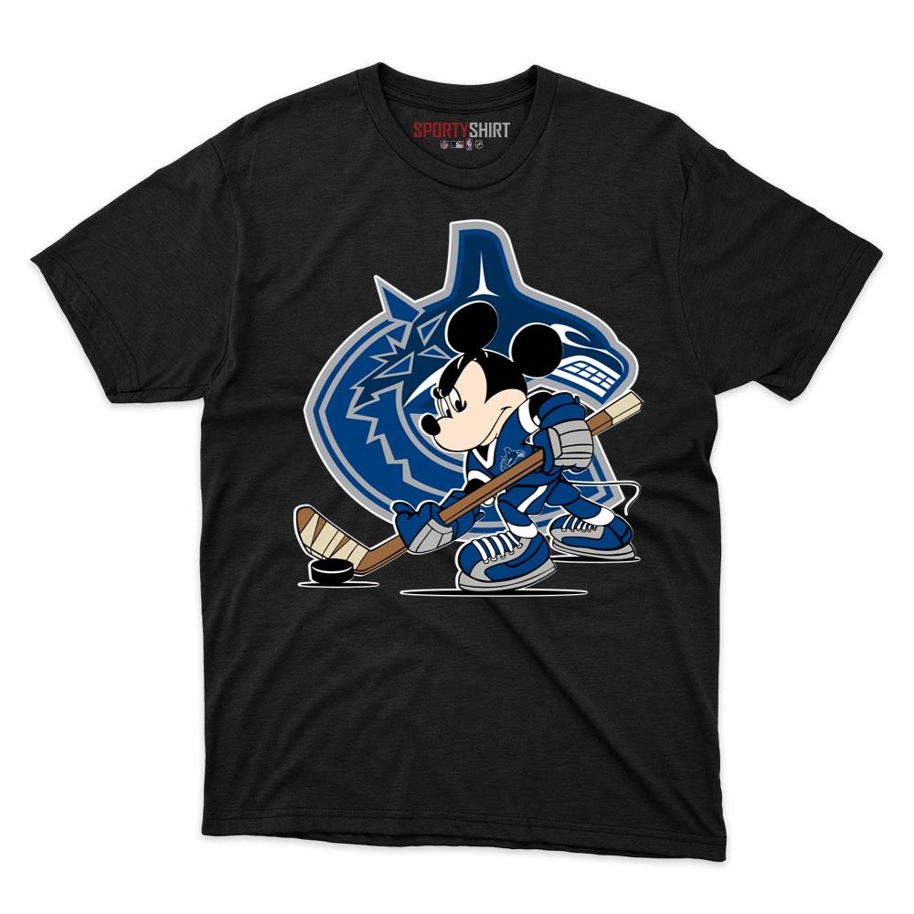 Vancouver Canucks Cartoon Mouse Player Unisex Cotton Tee, Team Mascot Graphic Shirt, Game Day Fan Gift