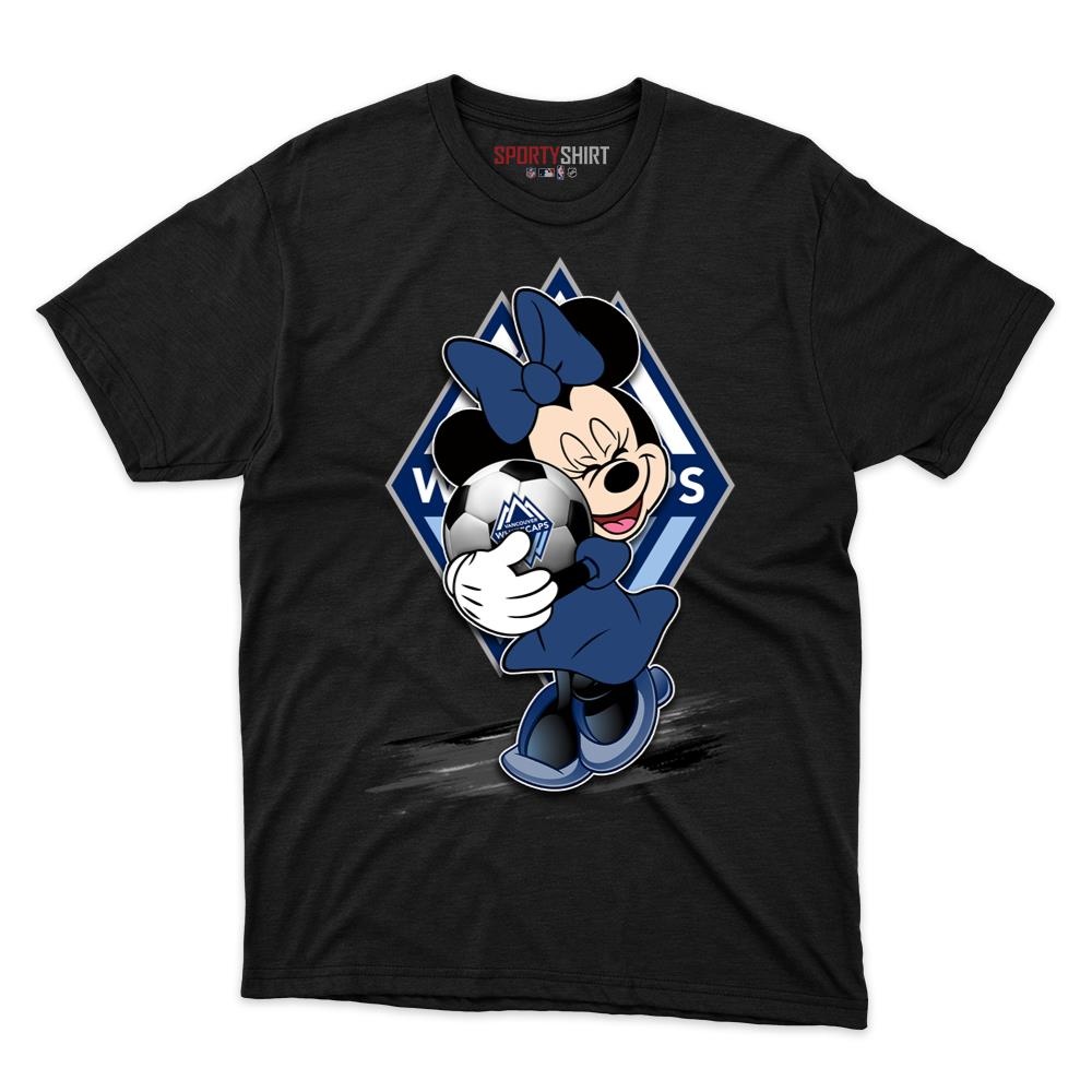 Vancouver Whitecaps FC MLS Minnie Mouse Unisex Cotton Tee, Disney Cartoon Bow Graphic Shirt, Game Day Fan Gift