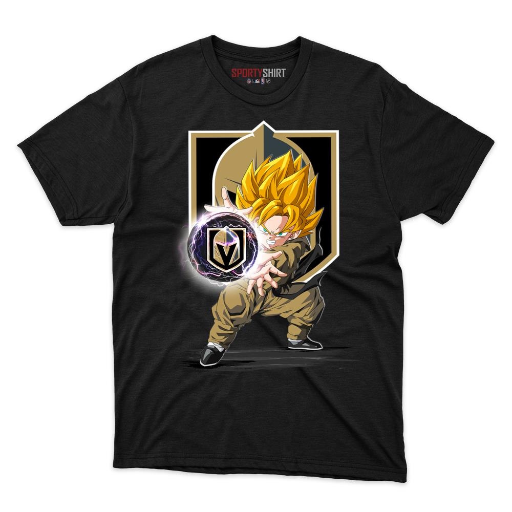Vegas Golden Knights Goku Dragon Ball Z Unisex Cotton Tee, Anime Saiyan Graphic Shirt, Game Day Fan Gift