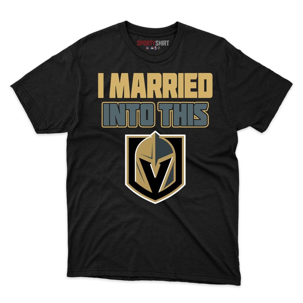 Vegas Golden Knights I Married Into This Unisex Cotton Tee, Funny Fan Graphic Shirt, Game Day Gift for In-Laws