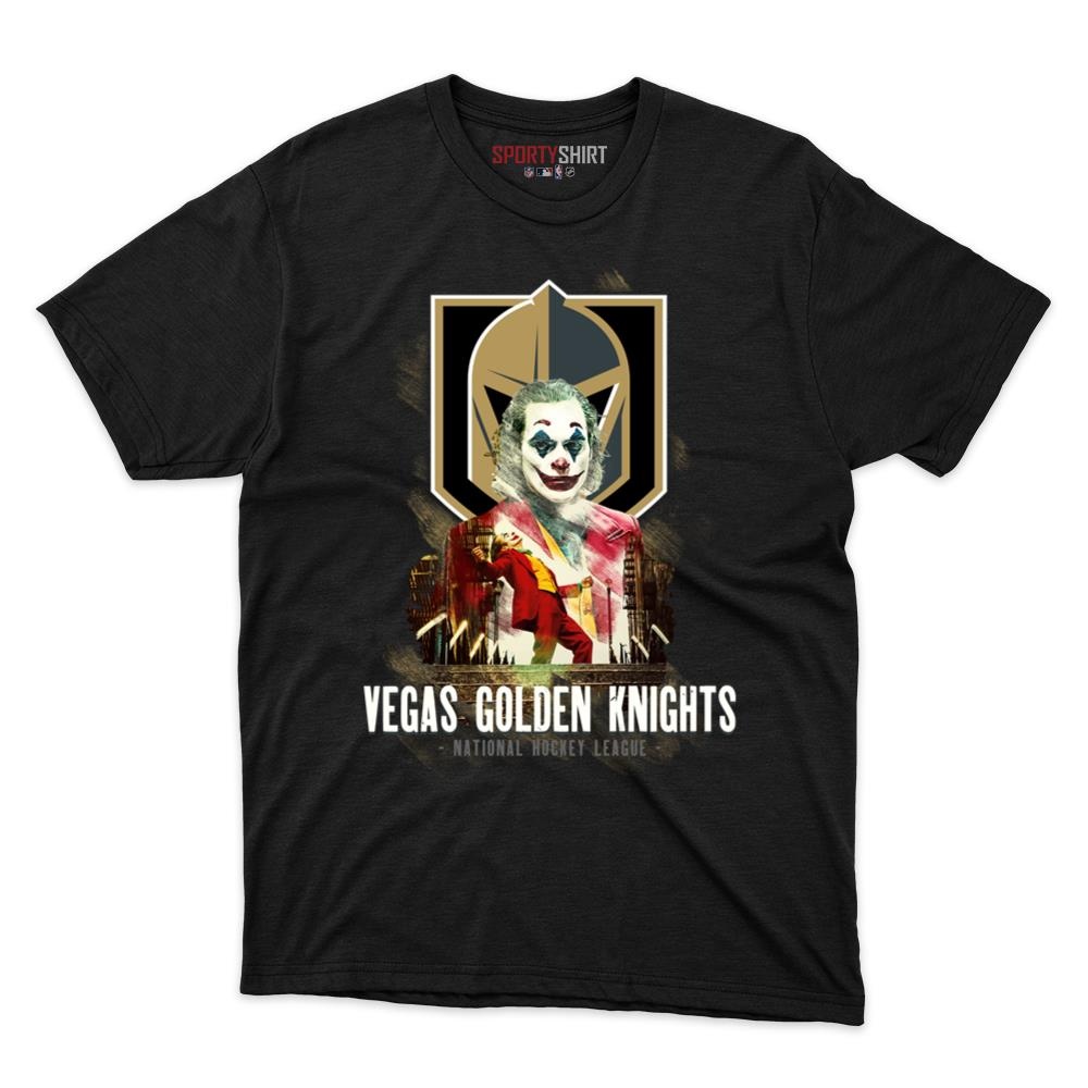 Vegas Golden Knights Put On A Happy Face Joker Unisex Cotton Tee, Funny Fan Graphic Shirt, Game Day Gift