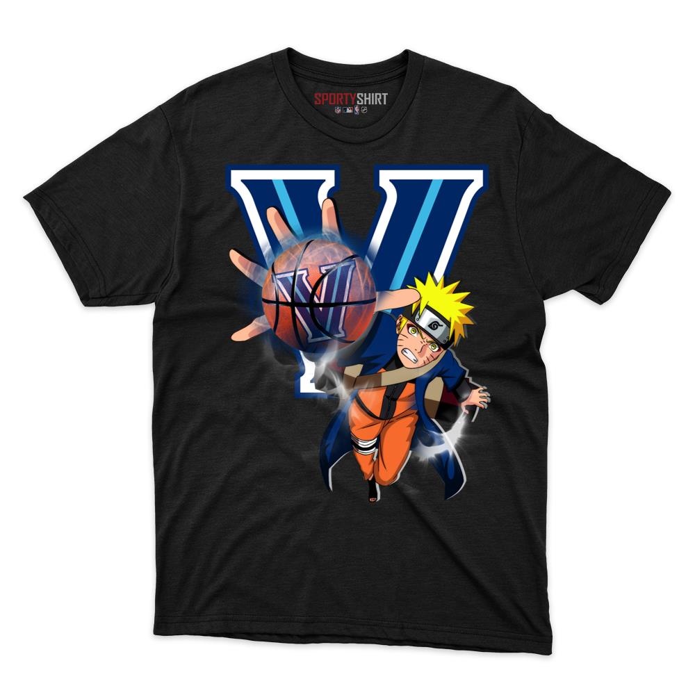 Villanova Wildcats Naruto Uzumaki Unisex Cotton Tee, Anime Ninja Crossover Graphic Shirt, Game Day Fan Gift