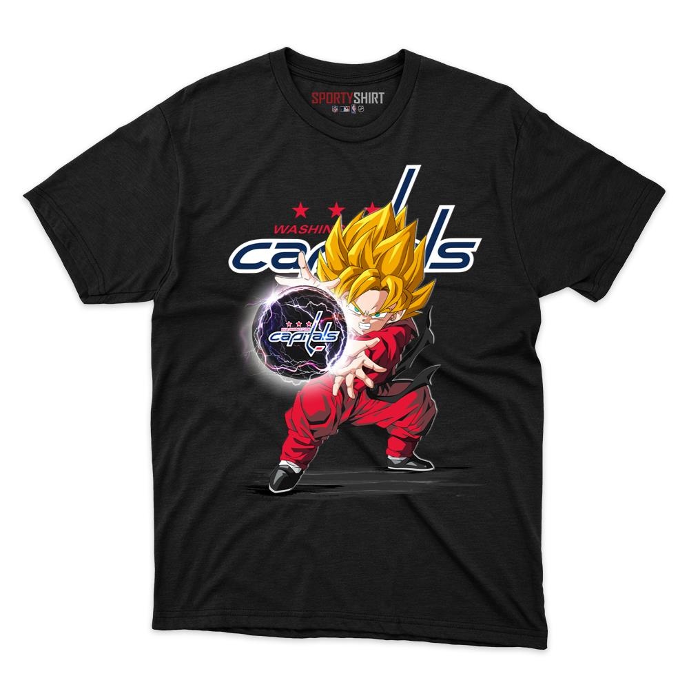 Washington Capitals Goku Dragon Ball Z Unisex Cotton Tee, Anime Saiyan Graphic Shirt, Game Day Fan Gift