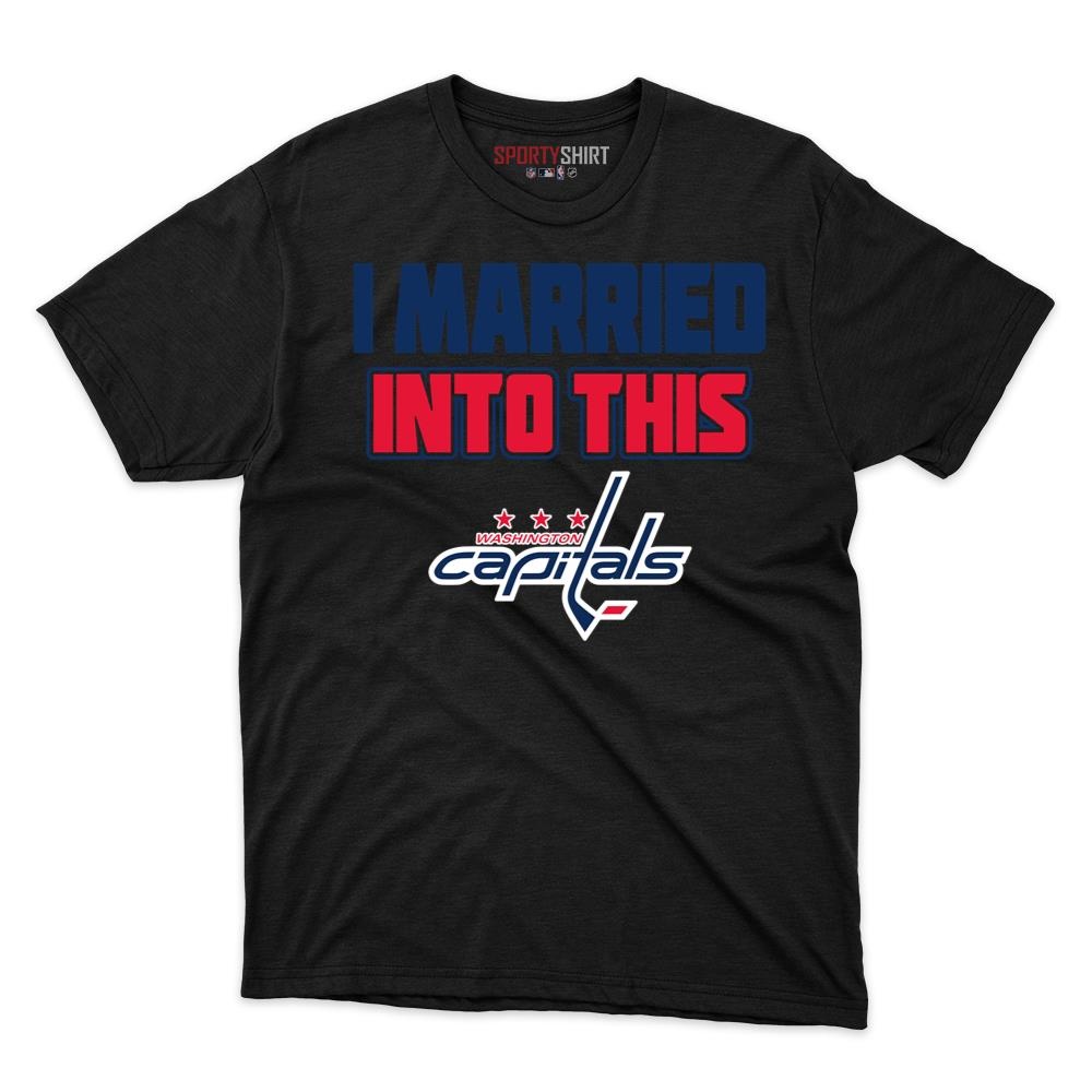 Washington Capitals I Married Into This Unisex Cotton Tee, Funny Fan Graphic Shirt, Game Day Gift for In-Laws