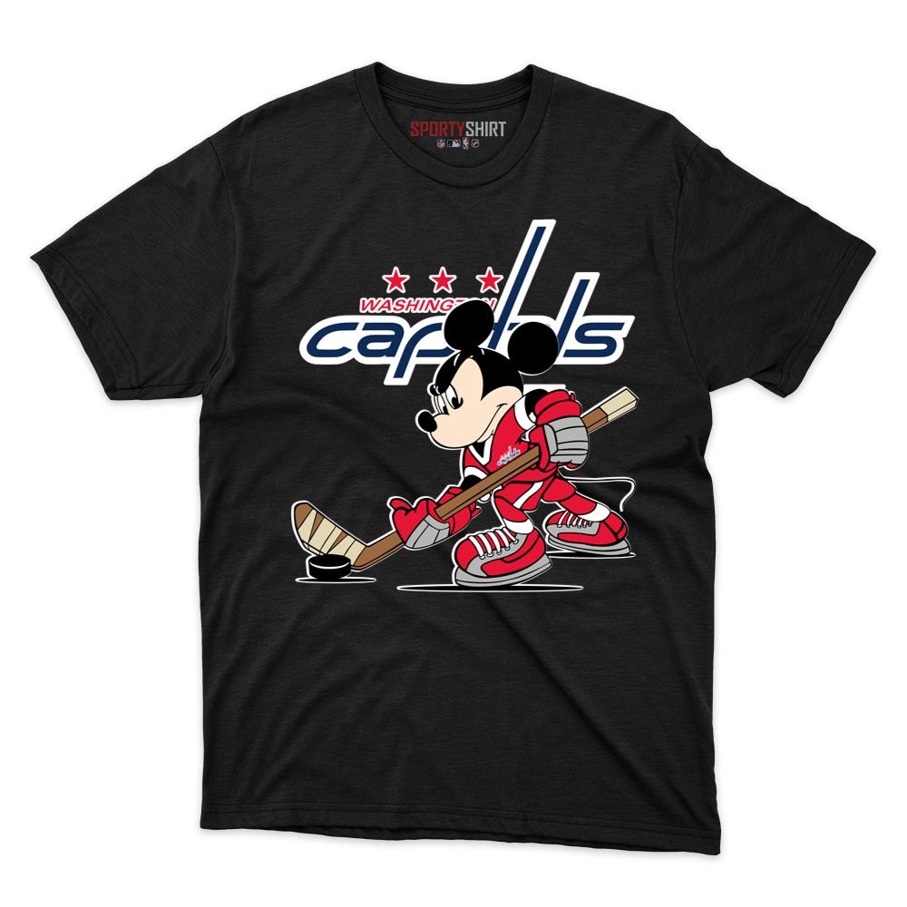 Washington Capitals Cartoon Mouse Player Unisex Cotton Tee, Team Mascot Graphic Shirt, Game Day Fan Gift