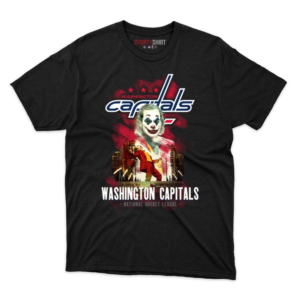Washington Capitals Put On A Happy Face Joker Unisex Cotton Tee, Funny Fan Graphic Shirt, Game Day Gift